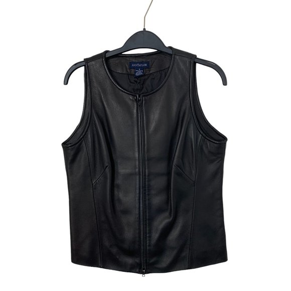 Ann Taylor Vintage Black Soft Leather Vest - Size S - Picture 1 of 6